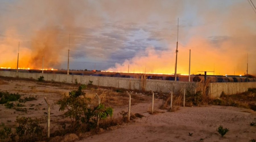 [Vídeo: incêndio atinge complexo industrial de algodão em Luís Eduardo Magalhães]